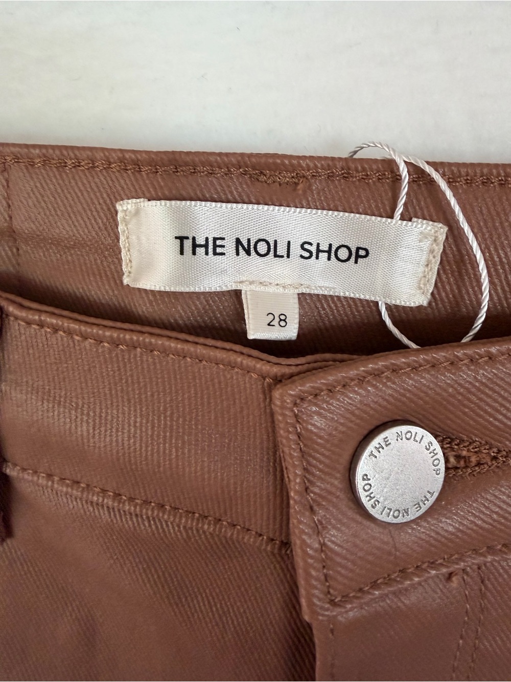 The Noli Shop High-Rise Faux Leather Jeans - Picture 2 of 5
